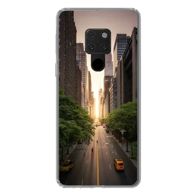 Produktbild von MuchoWow® Handyhülle Schutzhülle Hülle für Huawei P40 Lite New Yorker Straße am Morgen Silikon Softcase Handy Hülle - Handy