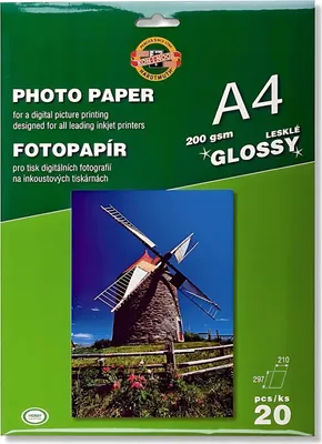 Produktbild von Fotopapier A4 -  weiß, glänzend -  20 Blatt  200 g/m²