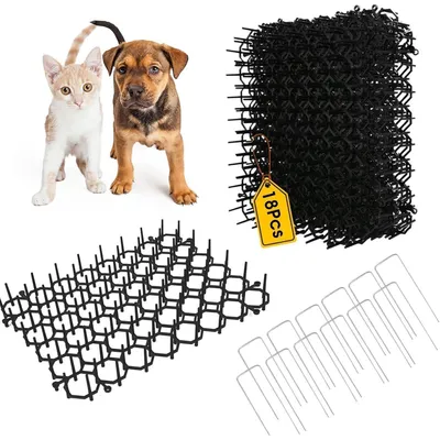 Immagine prodotto di Tappetino repellente per gatti, confezione da 18 pezzi, dimensioni 20x15 cm, con spuntoni in plastica