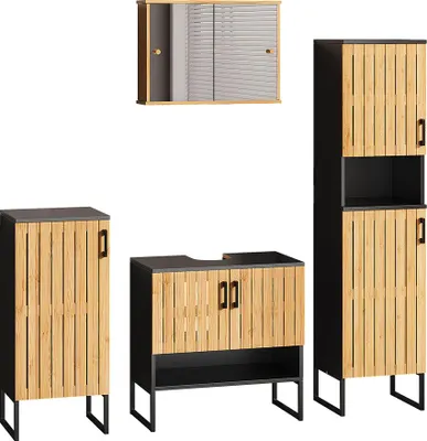 Image de Meubles bain Vicco Vayra Bambou 4 pièces, Model 56198