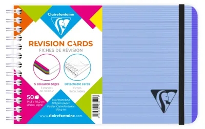 Produktbild von Clairefontaine 5x Spiralheft mit Karteikarten 152x102 verschluss Blau 328011C