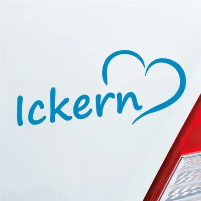 Produktbild von Auto Aufkleber Ickern 18x8 cm Hellblau Sticker Heckscheibenaufkleber