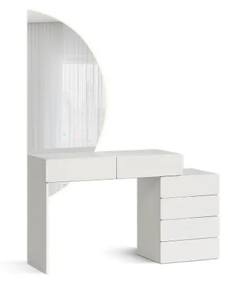 Productafbeelding van Make-up tafel Vicco Alvia, wit, 100 cm, met LED-spiegel, model 65348