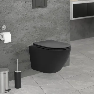 Immagine prodotto di ecd germany wc sospeso a muro 49,5 cm senza bordo nero opaco nan