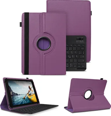 Produktbild von Schutzhülle für VALE Tablet V10E / V10A Bluetooth Hülle Tasche QWERTZ TastaturFarben:Lila