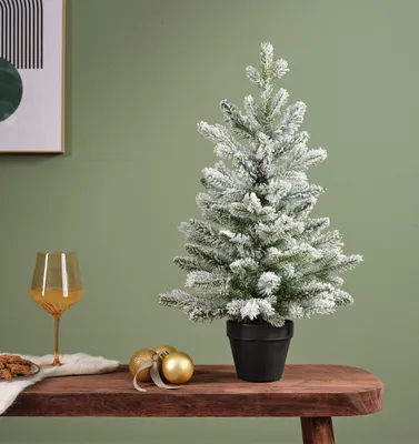 Productafbeelding van Allison mini boom d40h60 cm groen/wit Everlands