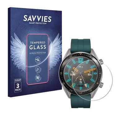 Produktbild von 3x Savvies Schutzglas für Huawei Watch GT Active Displayschutz 9H Glas klar transparent