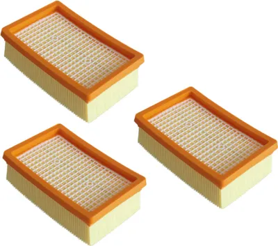 Produktbild von 3x Flachfaltenfilter/Lamellenfilter/HEPA-Filter für Kärcher WD6 P Premium EU II - Specific Vac Car Vac WD4 EU II - Specific Vac