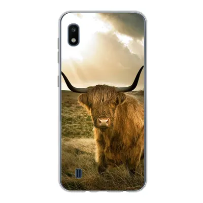 Produktbild von MuchoWow® Handyhülle Schutzhülle Hülle für Samsung Galaxy A10 Schottischer Hochländer - Sonne - Tiere Silikon Softcase Handy Hülle - Schutzhülle