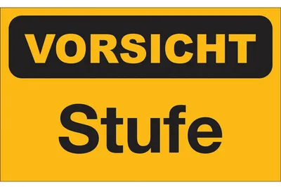 Produktbild von Hinweisschild Vorsicht Stufe! 250 x 150 mm