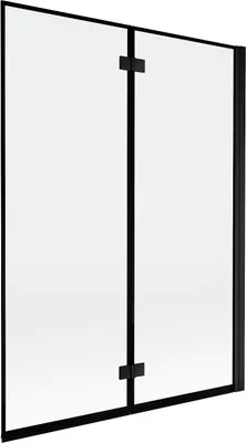 Produktbild von Mexen Mist Badewannenabtrennung 2-flügelig rechts 130 x 150 cm, schwarzer Rahmen, schwarz - 8A9-130-002-70-70-P