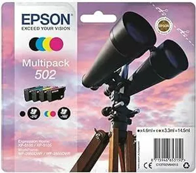 Produktbild von Epson Multipack 4-colours 502 EasyMail, Standardertrag, Schwarz, Cyan, Magenta, Gelb, 4,6 ml, 3,3 ml, 1 Stück(e)