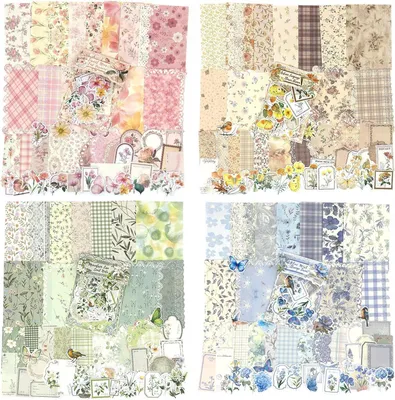 Produktbild von Set mit 400 Blumen- und Schmetterlings-Aufklebern für Scrapbooking