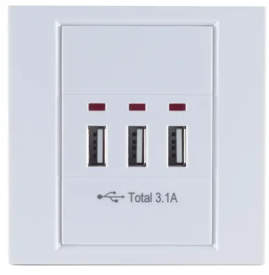 Produktbild von shiverpeaks BS60065, USB, Weiß, Kunststoff, Status, 5 V, 3,1 A