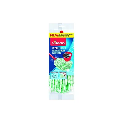 Produktbild von Vileda SuperMocio Fiocco Microfibre & Clean, Wischbezug, Mehrfarbig, Mikrofaser, 1 Stück(e), 90 mm, 90 mm