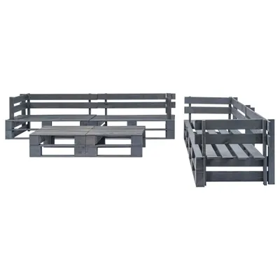 Immagine prodotto di vidaXL Set di divani da giardino a 6 pezzi in legno di pallet grigio