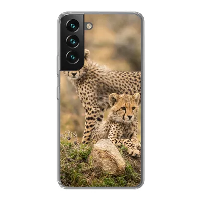 Produktbild von MuchoWow® Handyhülle Schutzhülle Hülle für Samsung Galaxy S22 Leopard - Jungtier - Natur Silikon Softcase Handy Hülle - Mobiltelefonhülle