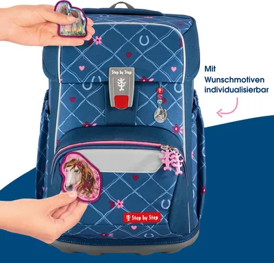 Produktbild von Step by Step Schulranzen-Set GIANT „Horse Lima“, 9-teilig, blau