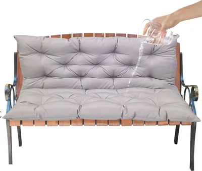 Image de Coussin de banc imperméable Coussin d'assise et de dossier Coussin pour banc de jardin Meubles de jardin Balançoires de jardin, 100x100x10cm,Gris clair