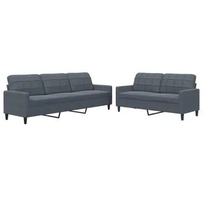 Obrázok produktu pre vidaXL 2-dielna sedacia súprava s vankúšmi Dark Grey Velvet