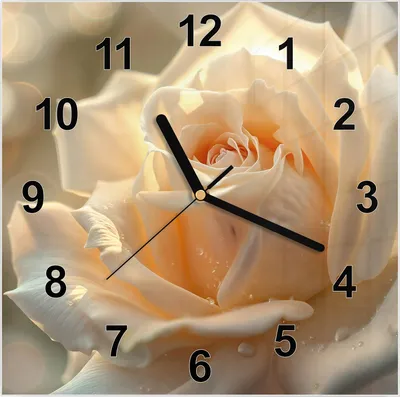 Produktbild von Wanduhr aus Glas mit Motiv Elegante Rose- 30 x 30 cm - inkl. Aufhängesystem