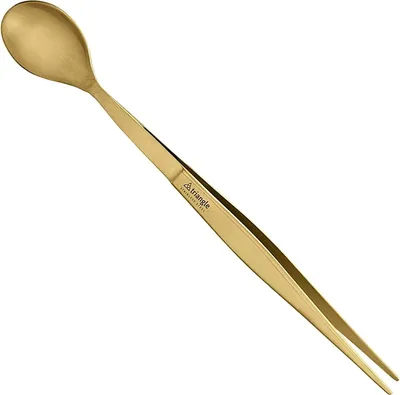 Obrázek produktu pro Trojúhelníková degustační lžička s pinzetou (zlatá) a.K. 50 493 17 01_G