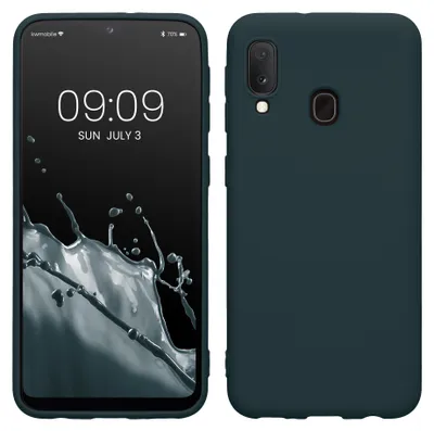 Produktbild von kwmobile Handyhülle für Samsung Galaxy A20e Hülle - TPU Case - Kabelloses Laden - Schutzhülle Cover in Dunkler Schiefer