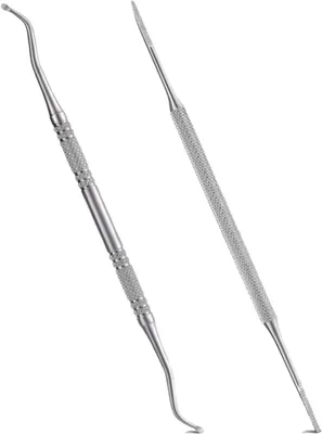 Produktbild von Nagelfeile 2 Stück professionelle Zehennagel-Werkzeuge, Winkelheber und Nagelfeile, doppelseitiger Winkelheber, Fußpflege, Edelstahl, professionelles