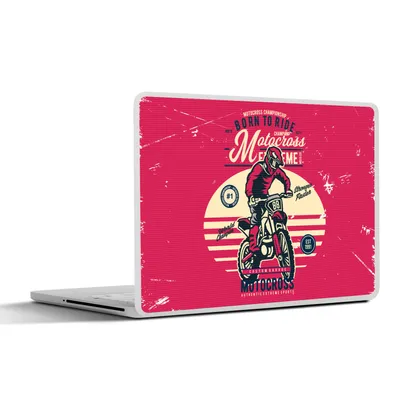 Produktbild von MuchoWow® Laptop Aufkleber Sticker Cover Mann - Motorrad - Oldtimer 25x18 cm - Laptop-Deko