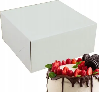 Immagine prodotto di Scatola Per Torte Bianca 18X18X9Cm Imballaggio Stabile Di Cartone Di Peel