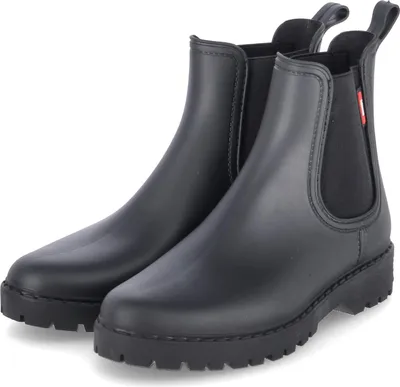 Produktbild von Kaerlek Damen Chelsea Boots Gummistiefel Schwarz Wechselfußbett Größe: 37
