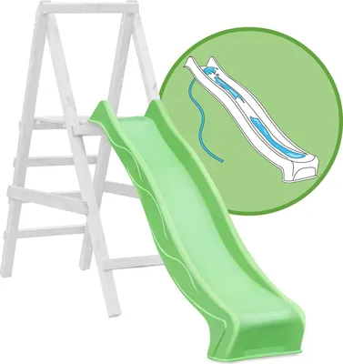 Produktbild von Wellenrutsche 290 cm Apfelgrün für Podesthöhe 150 cm Anbaurutsche mit Wasseranschluss für Spielturm
