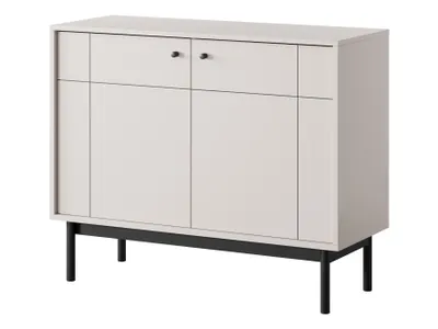 Produktbild von Kommode JANOS 104 cm Kaschmir mit schwarzem Metallgestell – 103,4 × 83,5 × 39 cm