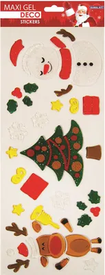 Produktbild von Global Gift Weihnachtsrentier Und Weihnachtsmann Maxi Gel Deco Sticke    One Size