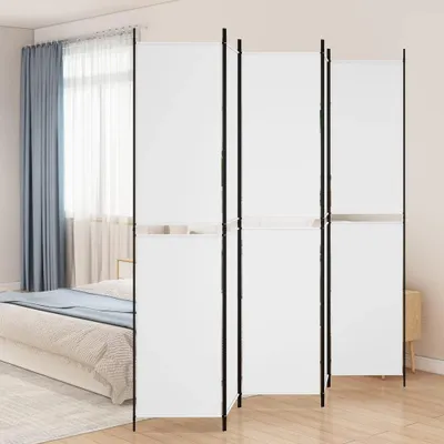 Zdjęcie produktu dla Parawan 5-Panelowy, Biały, 250X220 Cm, Tkanina Lumarko!