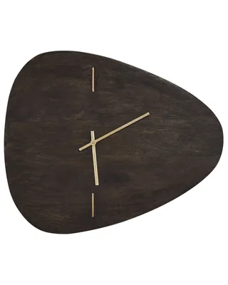 Zdjęcie produktu dla BELIANI Zegar ścienny ciemnobrązowy MDF 56 x 47 cm nieregularny kształt złote elementy