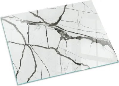 Produktbild von Marmor mit Aderung – Glasbodenplatte für – Kaminofen – Kaminplatte Glas – Schutzglas – Funkenschutzplatte –Glasbodenplatte Feuerfeste – Hitzeschutzplatte – Bodenschutz aus Glas – 80x60 cm