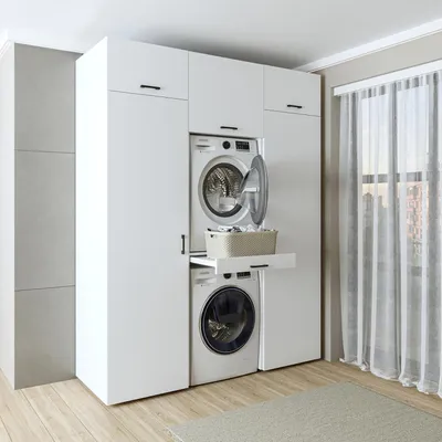 Produktbild von Roomart DUO-I Waschturm 187 cm breit, Weiß