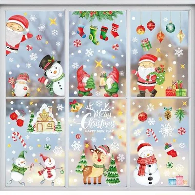 Produktbild von Selbstklebende Kerst-Winter-Raumfolie 10 Blätter Selbstklebend Selbstklebende Kerstmann und Schneeflocken Raumfolie Winterkind Kinder Raumfolie Kerst Deko