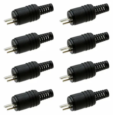 Produktbild von DIN Lautsprecherstecker 2 pol. Audio Boxen Schraubanschluss Knickschutz 2,2 mm[8x Stecker]