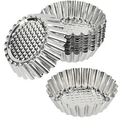 20er Set runde Tarteformen, antihaftbeschichtet, Edelstahl, 8 cm