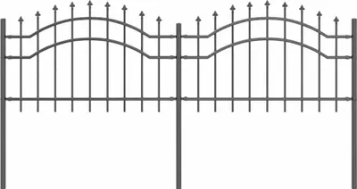Produktbild von Gartenzaun Woerden Grau 240 x 115 cm Pulverbeschichteter Stahl