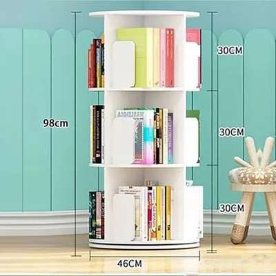 Produktbild von 360Home Bücherregal Kompakt drehbar regal multifunktional Regal weiß 3 Ebenen 【BR346/BR129*】