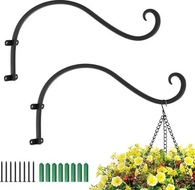 Image de Suspension murale noire en forme de fleur de fer, en deux parties, style minimaliste
