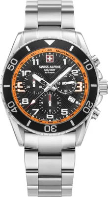 Produktbild von Swiss Alpine Military Herren Uhr Chronograph Analog Quarz 7029.9139SAM Edelstahl