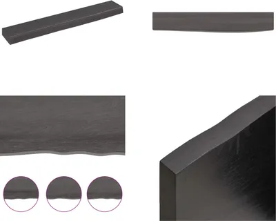 Produktbild von vidaXL Wandregal Dunkelbraun 60x10x4 cm Massivholz Eiche Behandelt - Wandregal - Wandregale - Lagerregal - Schwebendes Regal