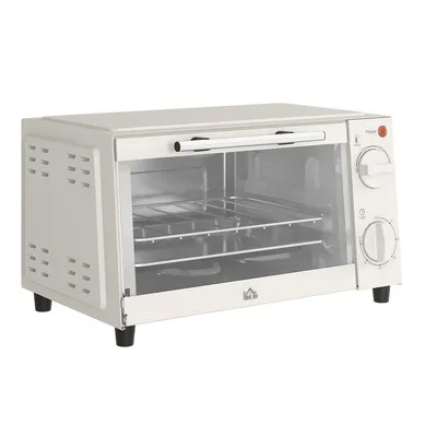 Produktbild von Minibackofen mit Backblech und Grillrost 9L Multifunktionsofen Einstellbarer Temperatur und Garzeit 100 °C-230 °C 750W Cremeweiß