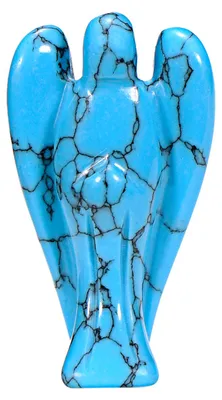 Produktbild von Morella Edelstein Türkis Stein Engel Glücksbringer Schutzengel zum Mitnehmen 3,5 cm in Samtbeutel