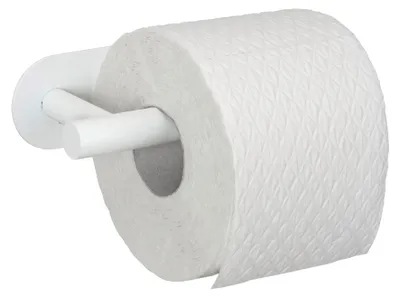 Produktbild von WENKO Toilettenpapierhalter Orea Bad Accessoire Klo Ohne Bohren Edelstahl Weiß