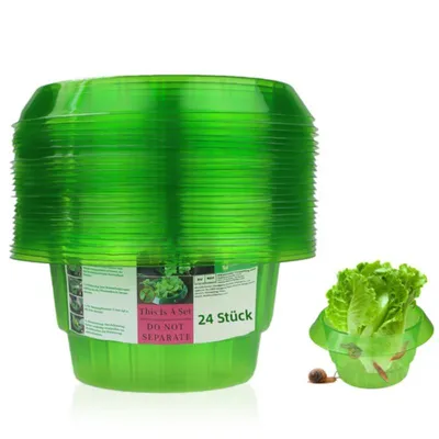 Produktbild von 24 Stück Schneckenschutzringe, Wiederverwendbar Schneckenabwehr, Schneckenkragen für effektiven Pflanzenschutz, für Gartenpflanzen